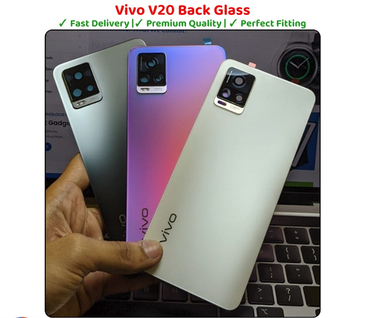 VIVO V20 Back Glass Battery Cover Rear Door Housing Case For Vivo V20 Back Battery Glass Cover Replacement
