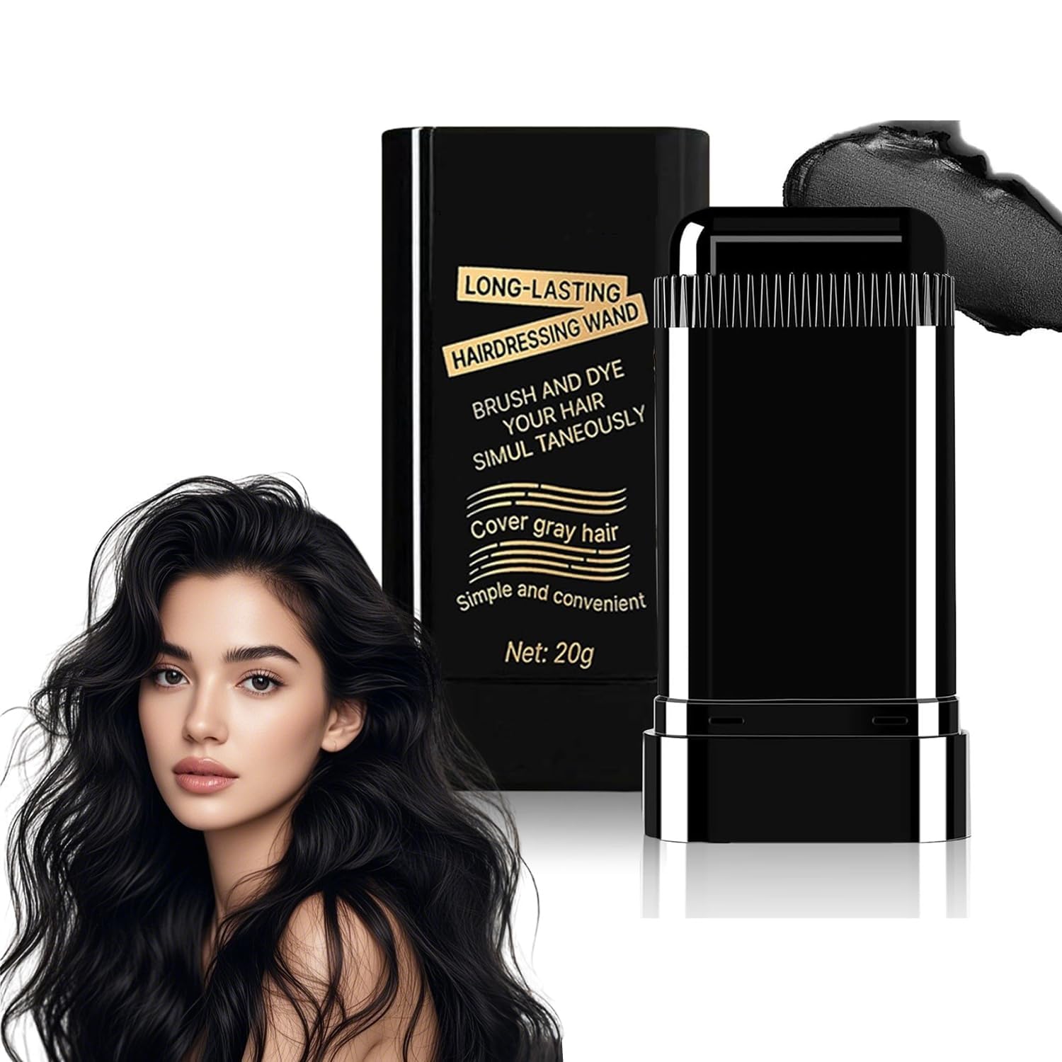 2‑in‑1 Instant Comb Hair Dye – Touch‑Up Comb Waterproof & Sweat‑Proof | Comb Instant Hair 2 in 1 Instant Comb Hair Dye | Touch‑Up Comb Waterproof & Sweat‑Proof, Hair Dye Comb, Portable Hair Color Touch-Up Stick with Comb, Hair Color Stick for Quick Touch