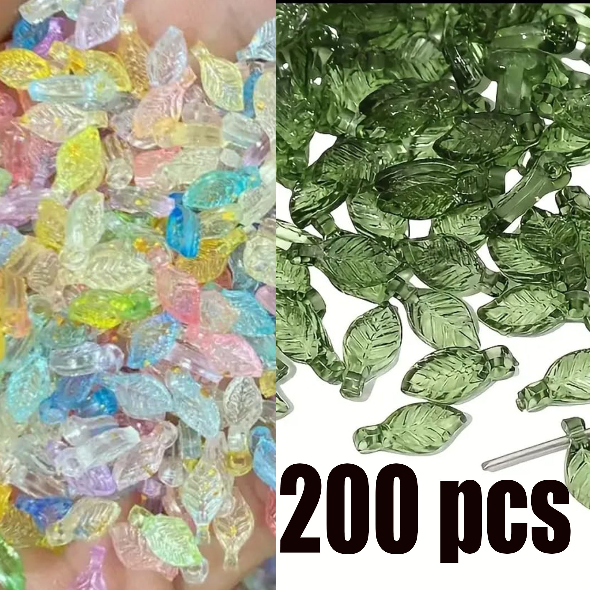 5x10mm Colorful Mini Leaf Bead Making Materials, Autumn Jewelry Accessories for Bracelets, Anklets, Necklaces, Keychains. Leaf Shaped Charms - Colored Acrylic Leaf Beads Suitable for DIY Jewelry Making, Leaf & Branch Charms for Necklaces, Bracelets etc.