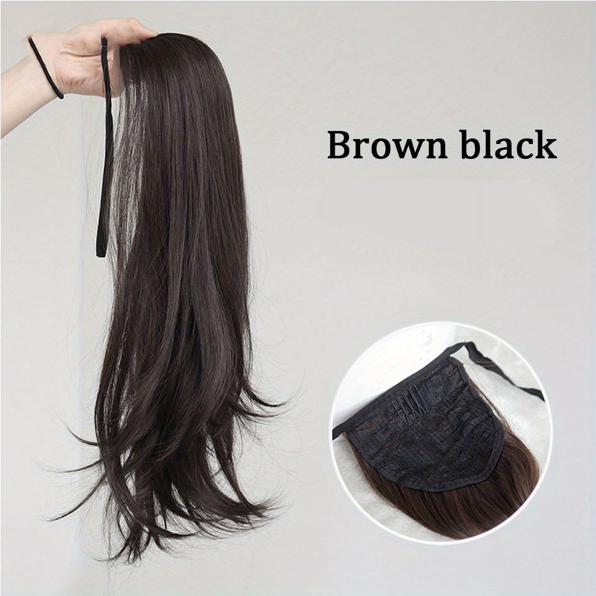 Women Hairpiece Long Straight Clip In Ponytail Pony Tail Hair Extension Wig