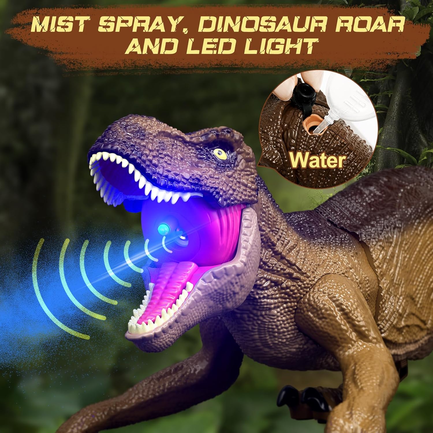 Remote Control Dinosaur Robot Toys RC Realistic Walking Tyrannosaurus Rex Dinosaur Toys for Kids Rechargeable Jurassic Park Walking T-rex Toys with Mist Spray, Touch Sensing, Light & Roar, Shaking Head, Tail Wagging, RC Robot Dinosaur Gift for Boys Girls