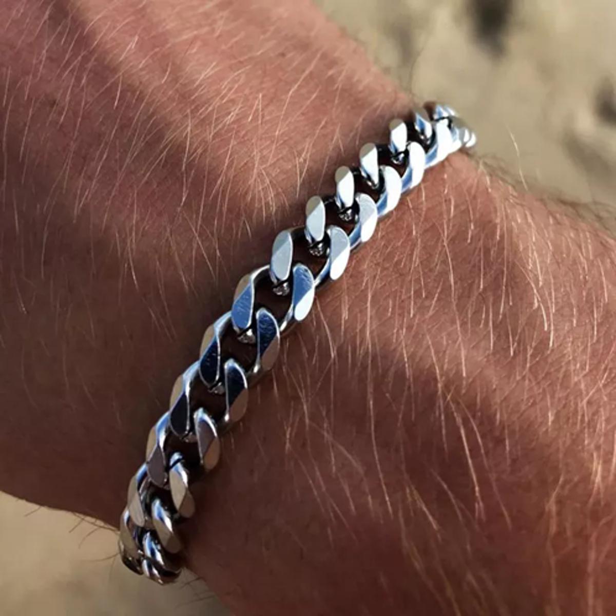 High Quality Imported Silver Stainless Steel Hand Chain Bracelet For Boys -Man