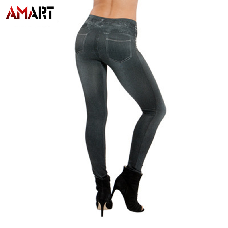 Women Thin Jeans Leggings with Pocket 