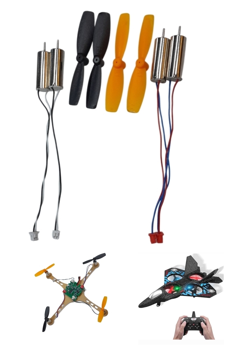 Remote control toy jet and drone fan motor set