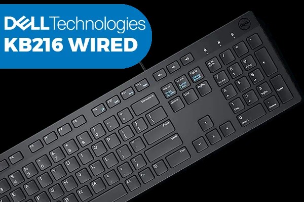 D-e-l-l Multimedia Ultra Slim Keyboard KB216 Smooth Keys, Slim Design PC and Laptop For Home and Office Use