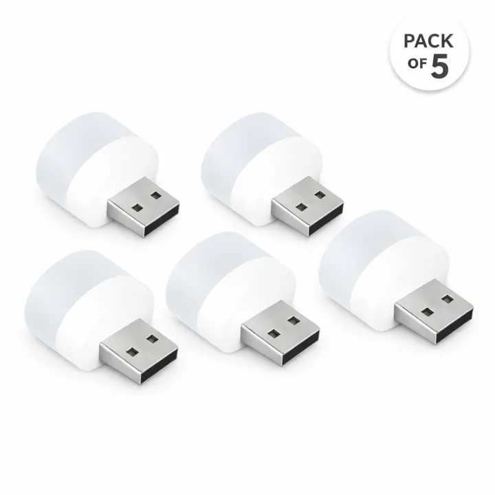 Pack of 5 & 1 USB LED Night Bulb | Night Bulb | LED Night Light | USB Light | USB Bulb | Night Light | Universal for Laptops, Power banks, Mobile Chargers & Other USB supported port