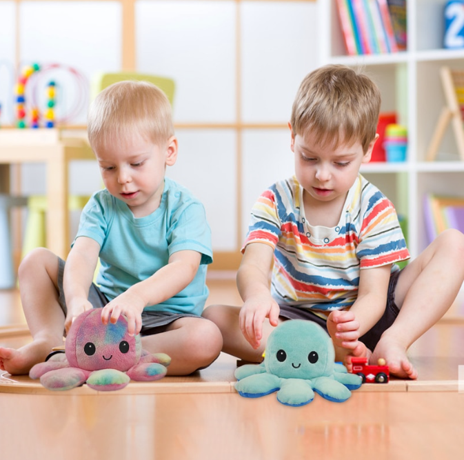 1Pc Stuff Toys For Girls Octopus plush Angry Happy Mix Colors Cute Reversible Octopus Stuff Emotion Toys Pulpo Reversible stuffed - Random Color