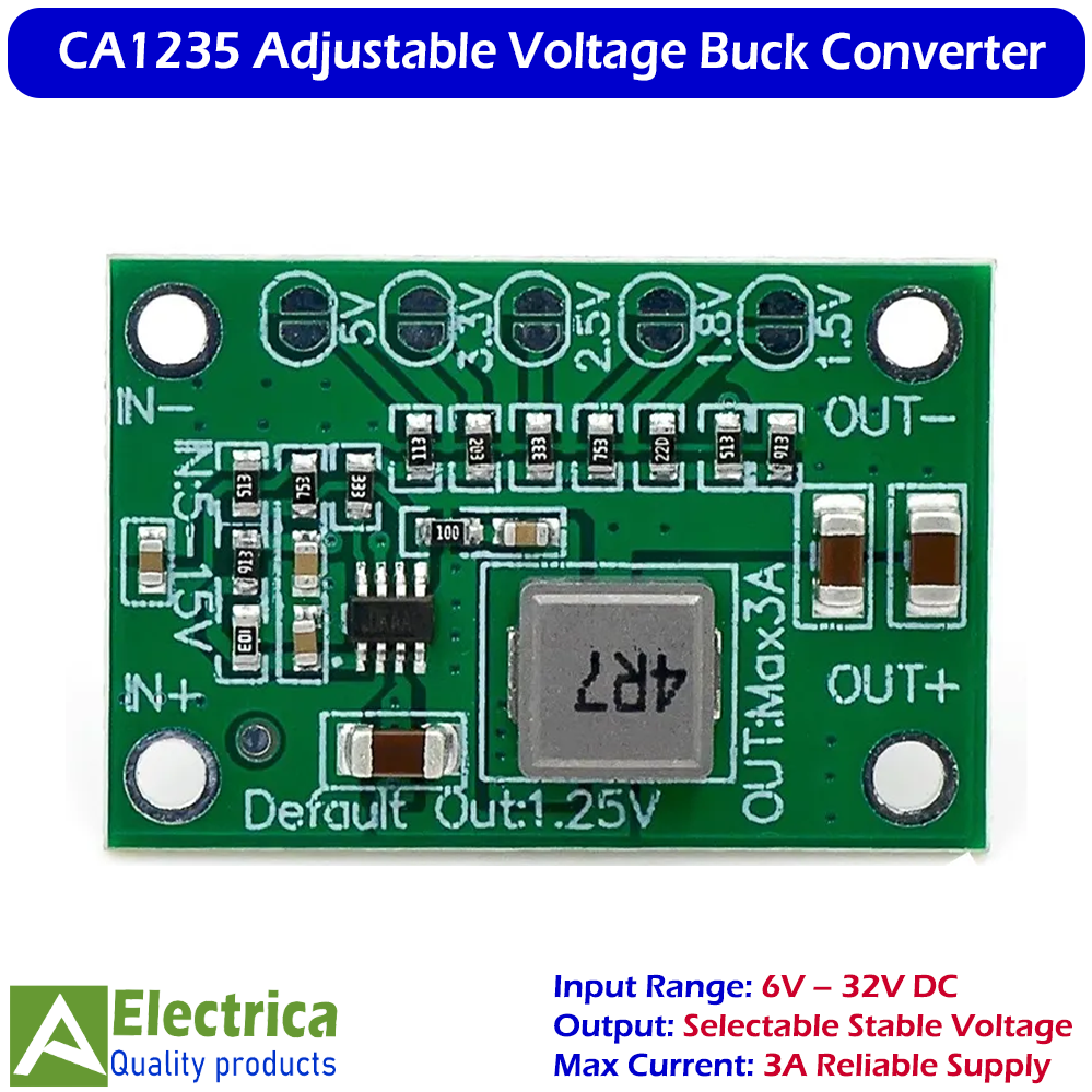 CA1235 Buck Converter Module – Selectable Output Step-Down Voltage Converter for Stable Power Supply by Electrica