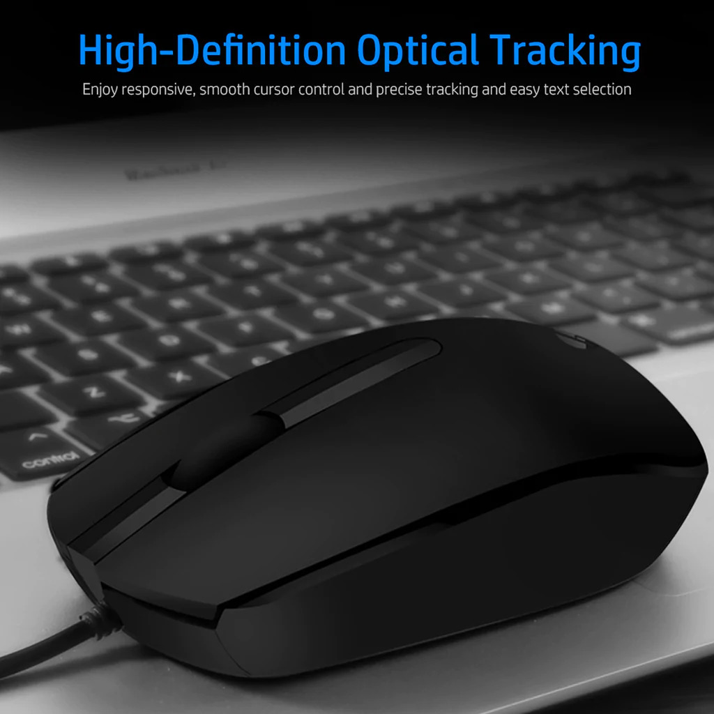 HP M10 Portable Ergonomic Design Computer Mouse Wired Usb Business Office Mouse HP Original HPs M10 BLACK COLOR Optical Laptop Mouse Portable Desktop Notebook Computer Office USB Wired Gaming Black New Mouse