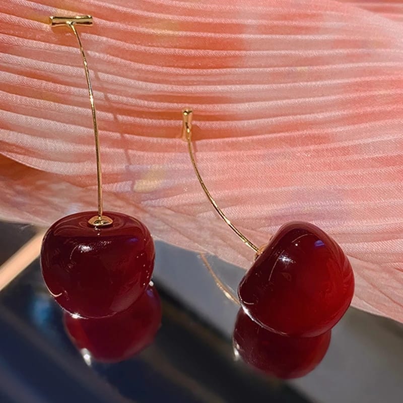 Fashion Jewelry long earrings with temperament of cherry nails and fruits Earring For Girls