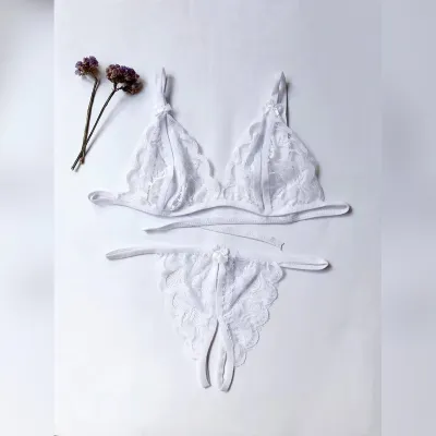 Women Lingerie Set Lace Strappy Push Up Bra Set Underwear