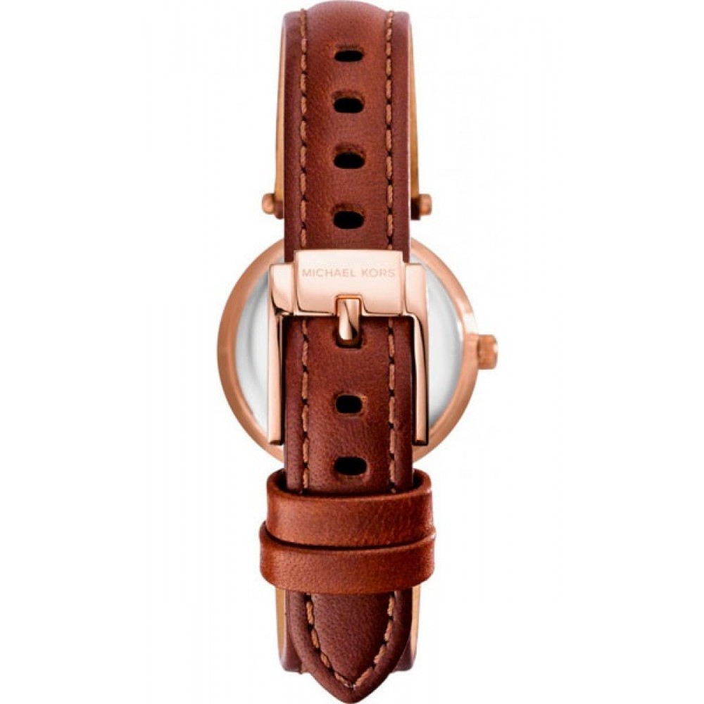 Michael Kors Darci Brown Leather Strap Rose Gold Dial Quartz  display picture 2