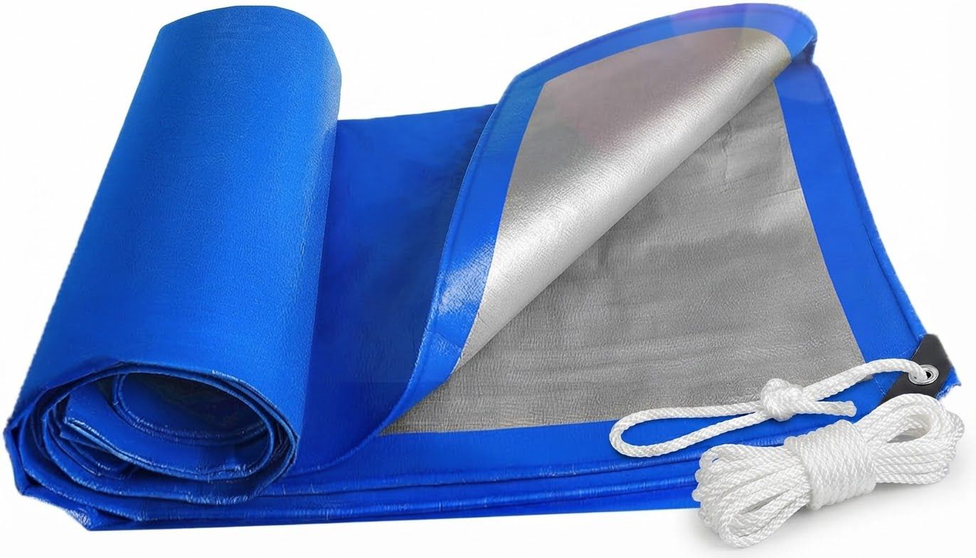 Heavy Duty Plastic Tarpal ,Dark blue & Silver,Made in Korea,100% Waterproof+Heatproof,Sun proof.Perfect for house, garden, outdoor, camping and much more