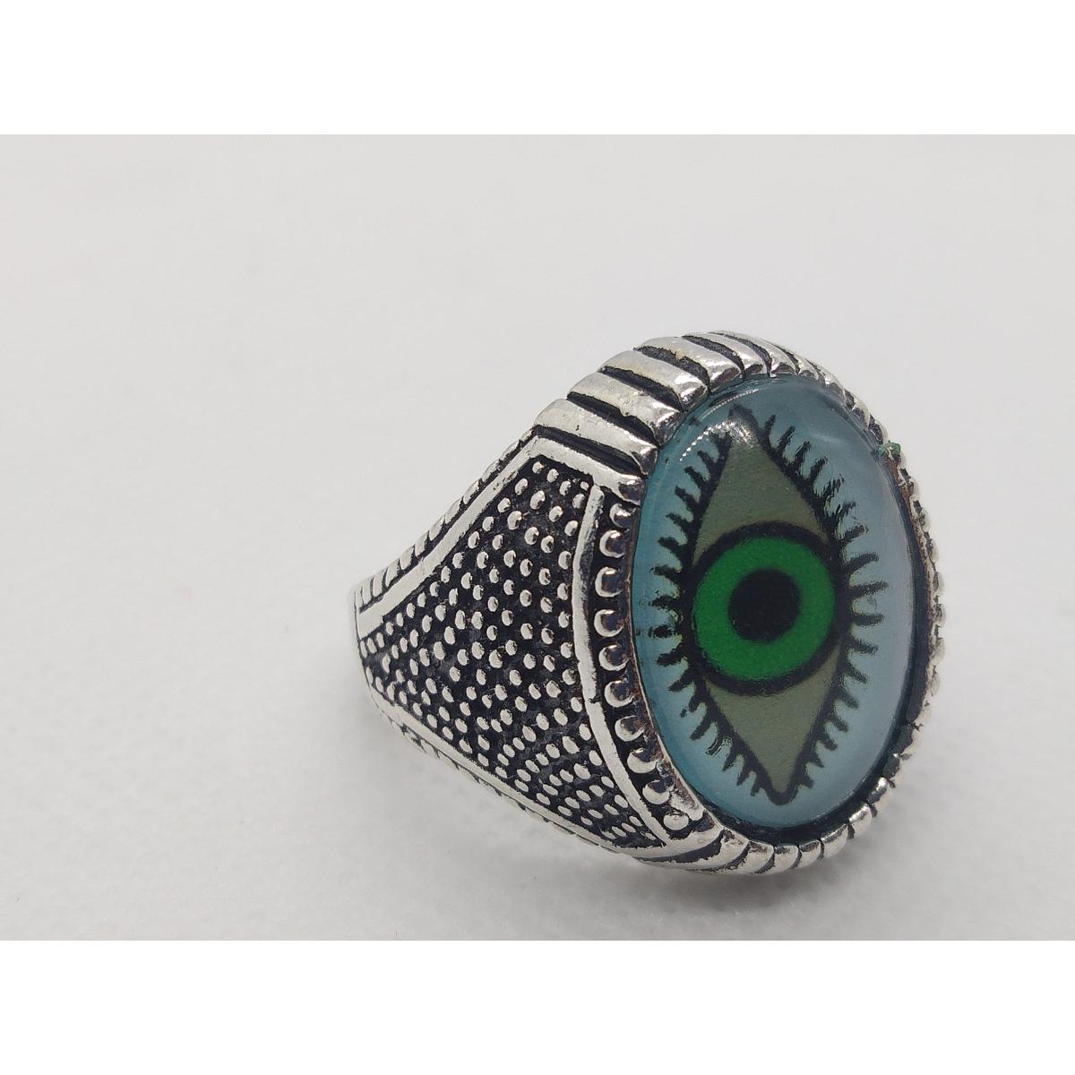 EVIL EYE RING PUNK ROCK TURKISH RING FOR MEN BOYS WOMEN TREND 2021