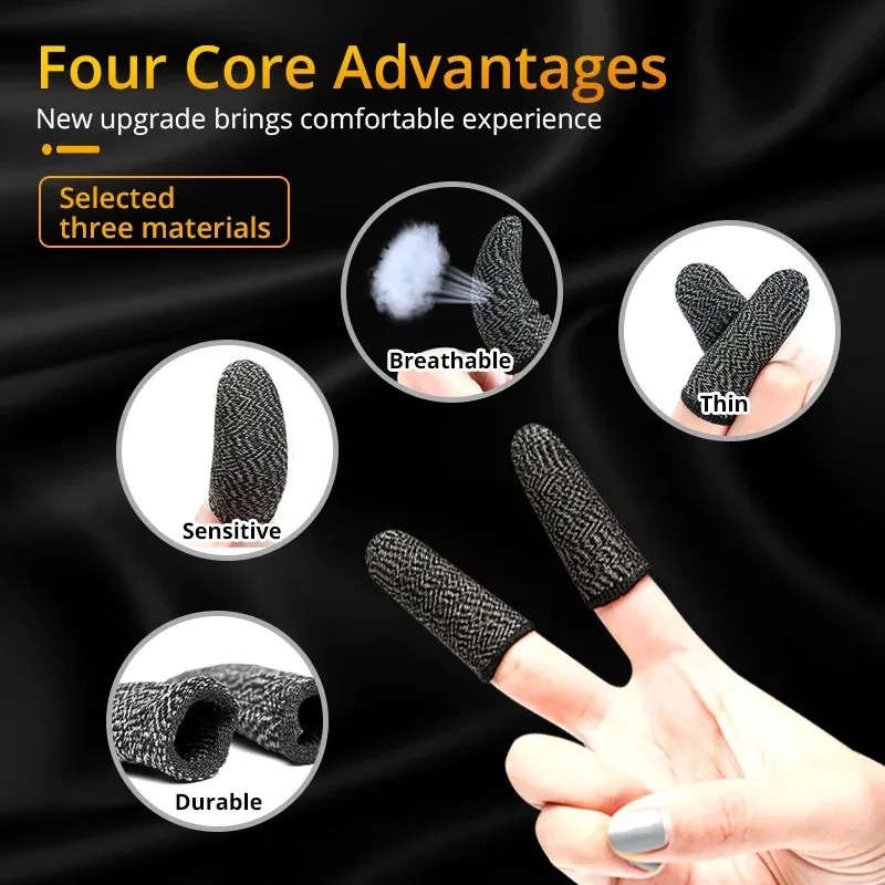 20 Pair - 10 Pair - Pair Gaming Finger Sleeves for Mobile PUBG, Free Fire, COD – Sweat Proof, Anti-Slip, Sensitive Touch, Breathable Thumb Sleeves