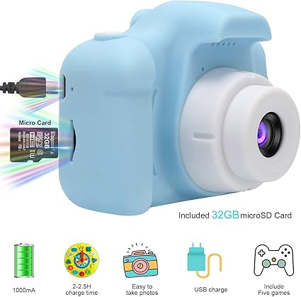 ViralCam Kids 2 Inch Mini Digital Camera – Rechargeable Toy Camera for Children | Safe & Lightweight Kids Camera Toys with Fun Filters | HD Photos & 1080P Videos | Best Birthday Gift for Boys & Girls  | Mini HD Color Display Camera best for gift
