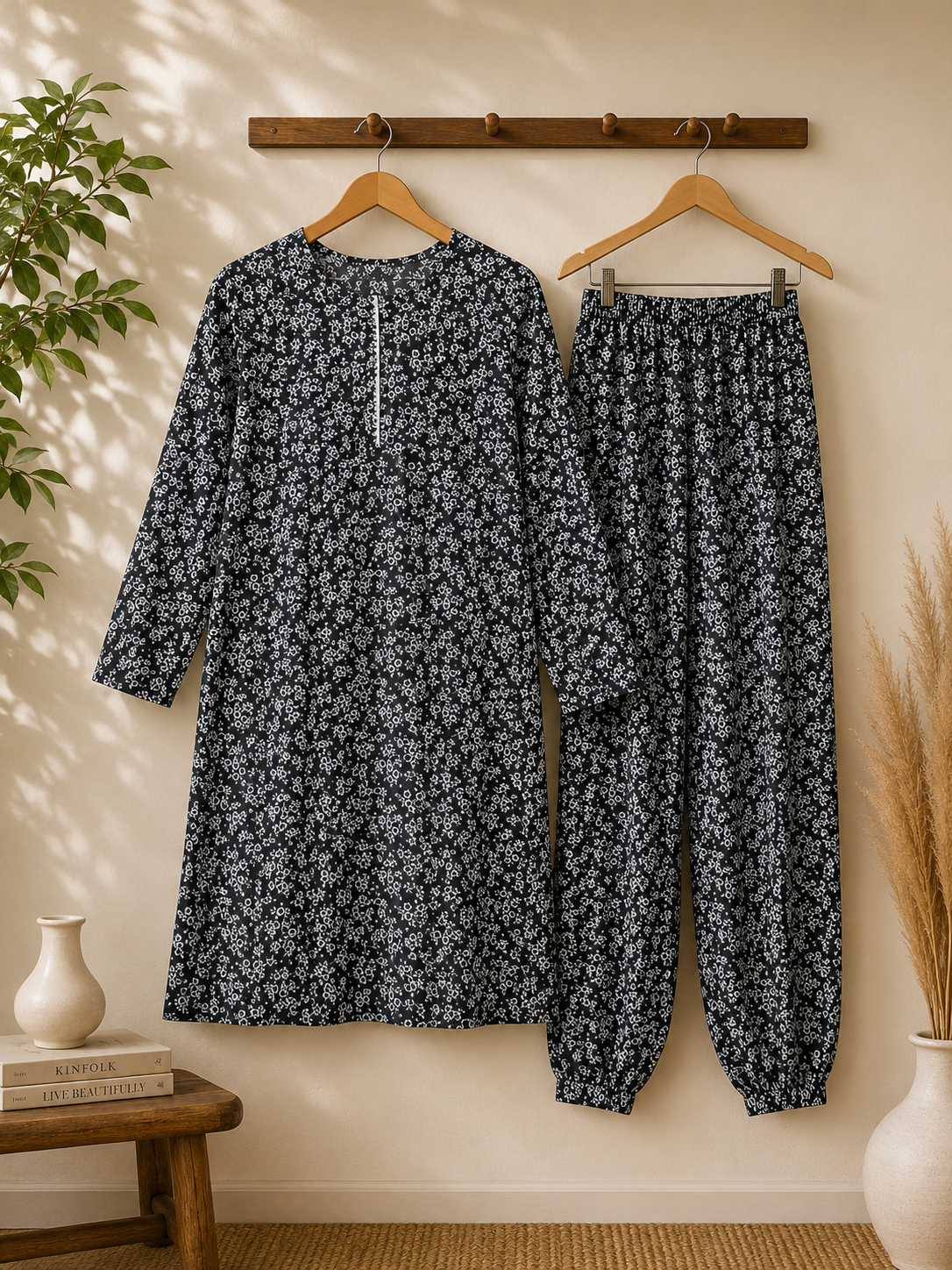 Trendy Cotton Stitched Suit 2-Piece – Soft & Comfortable Fabric – Elegant Everyday Wear – Perfect for Casual, Work & Gatherings
