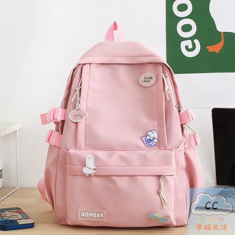 School Bag for Girls – All-Season Mesh Nylon Japanese Fashion Multi-Pocket Backpack for Teenagers & Students