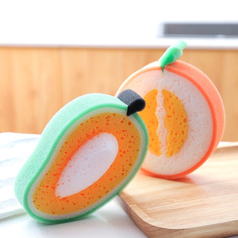 Creative Sponge Kitchen Accessories Fruit Shape Washing Dishes Sponge Cleaning Dish Remove Stains