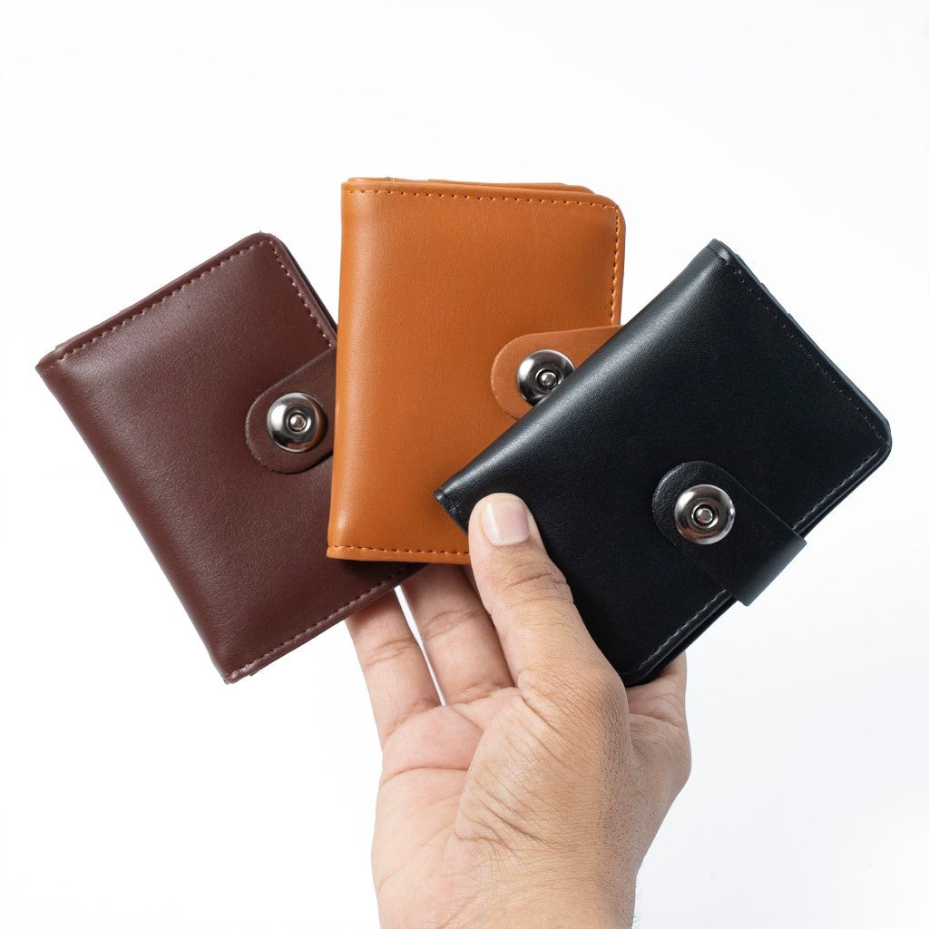 Luxurious Cow Leather Slim Wallets for Men with Unique Magnetic Button Closure Design | Slim and Smart & Classy Wallet for Boys