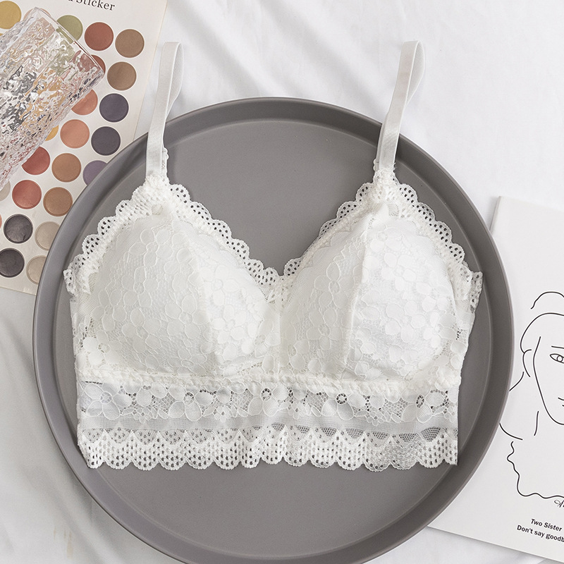 Hot Selling Lace Bra Set Seamless Women Underwear Backless Vest Lingerie Suit Padded Bralette Embroidery Lingerie Set
