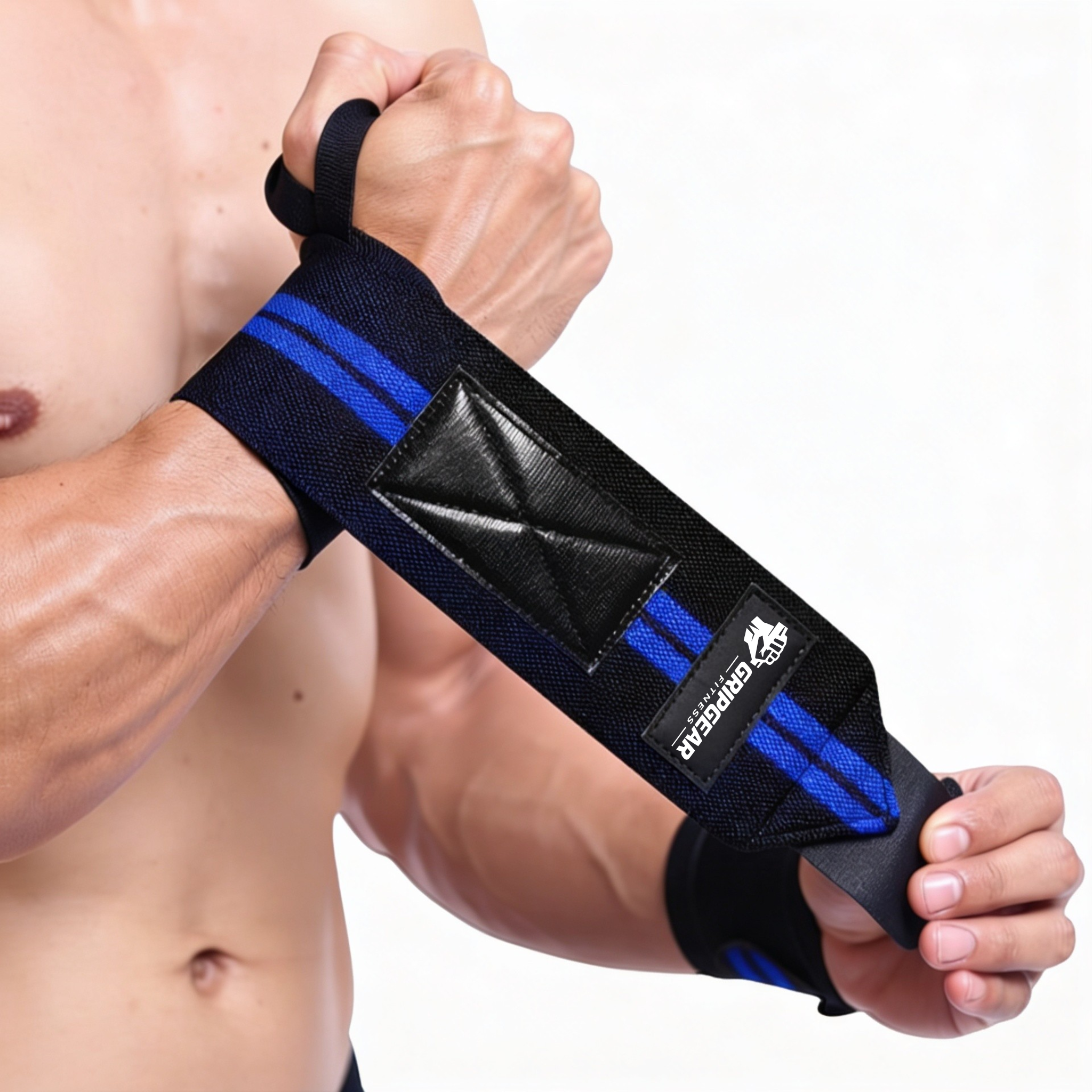 Wrist Wraps for gym, Pair of Wrist Strap for Weightlifting, Powerlifting & Workout Training | Adjustable Heavy Duty Wrist Band for Gym Fitness, Bodybuilding, CrossFit, Exercise | Strong Grip Wrist Support Wrap for Men & Women