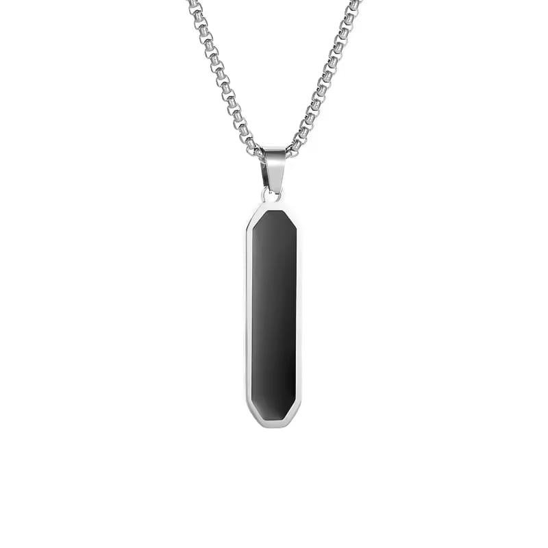 Black Titanium Steel Pendant Necklace Hip Hop Minimalist Stainless Steel Chain