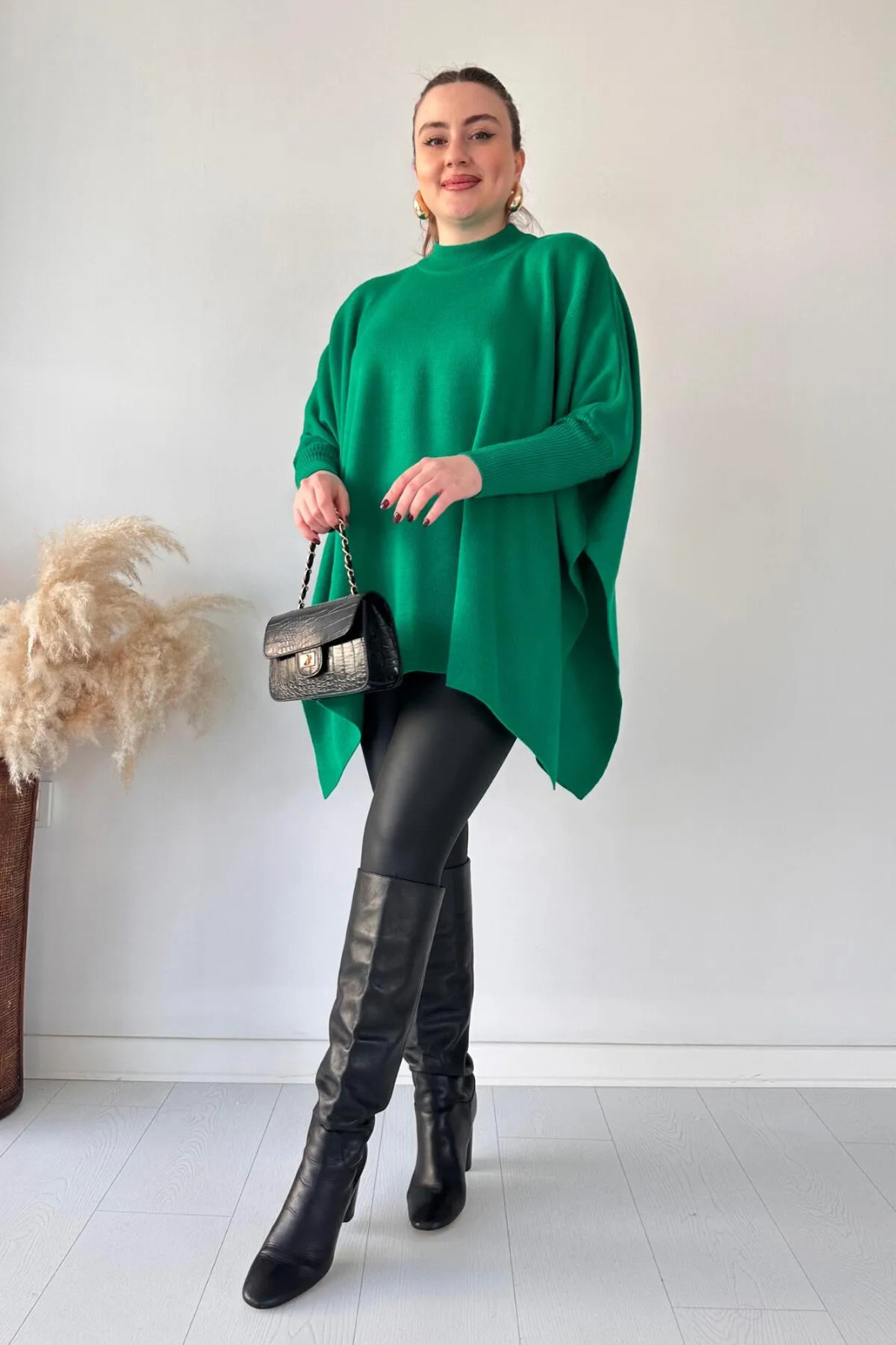Plain Poncho Shawl Style Top Fleece Poncho For Women Winter