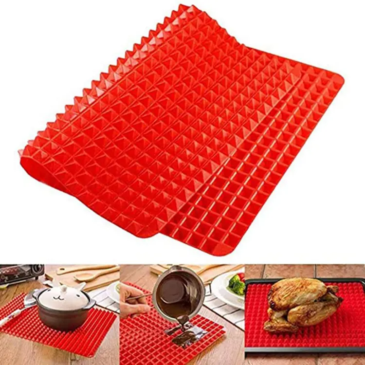 2 Pieces of Temperature Resistant Silicone Grill Mat Multifunctional