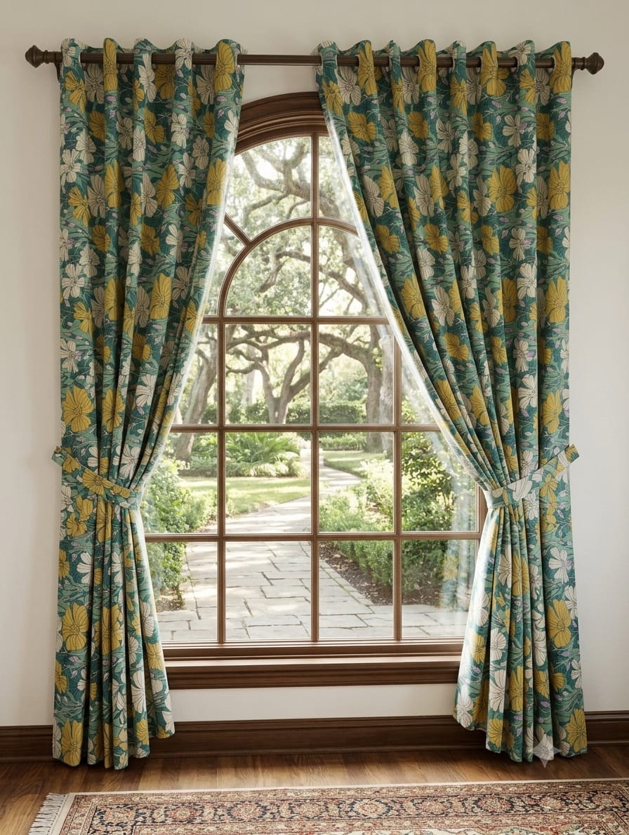Export Italian Style Cotton Printed Ready Made Curtains For Your Bedroom,window,pardy (1 pc)