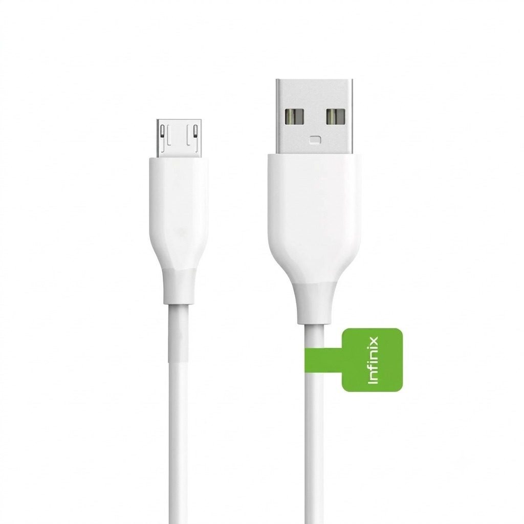 infinix Micro USB Charging and Data Sync Cable - White