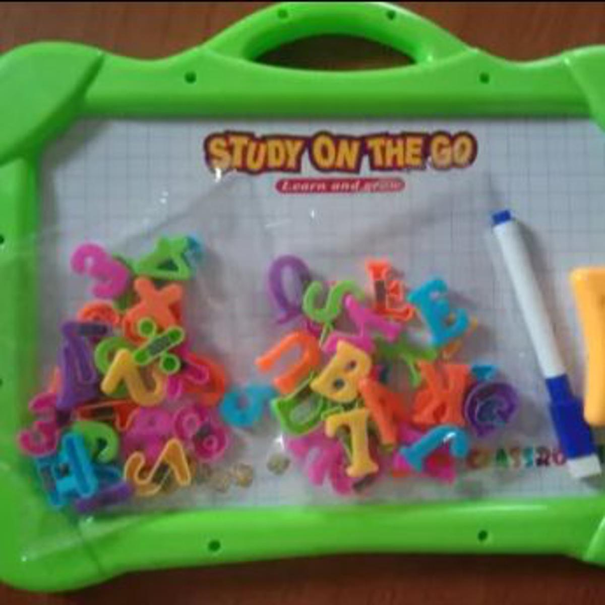 Kids Toys Magnetic Learning Board Abc & 123 With Marker & Duster
