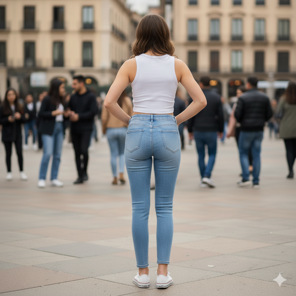 High Waist Denim Jeans for Girls - Stretch Slim Fit Skinny Pants - Sizes 27-31