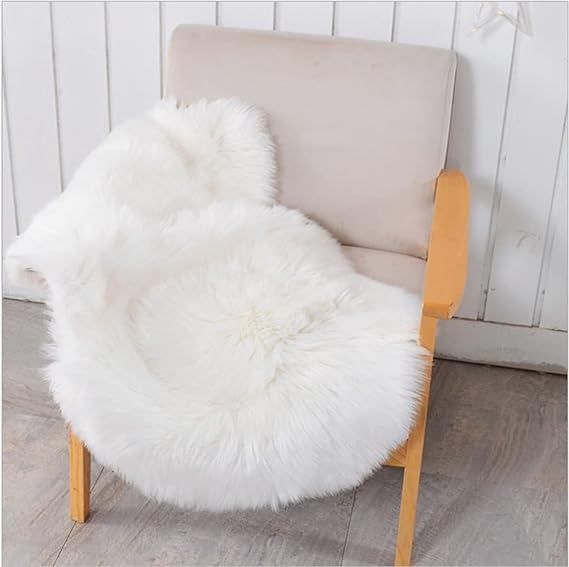 Faux Sheepskin Rug Ivory White Sheep Foot Door Mat Rug 2ft x 3ft