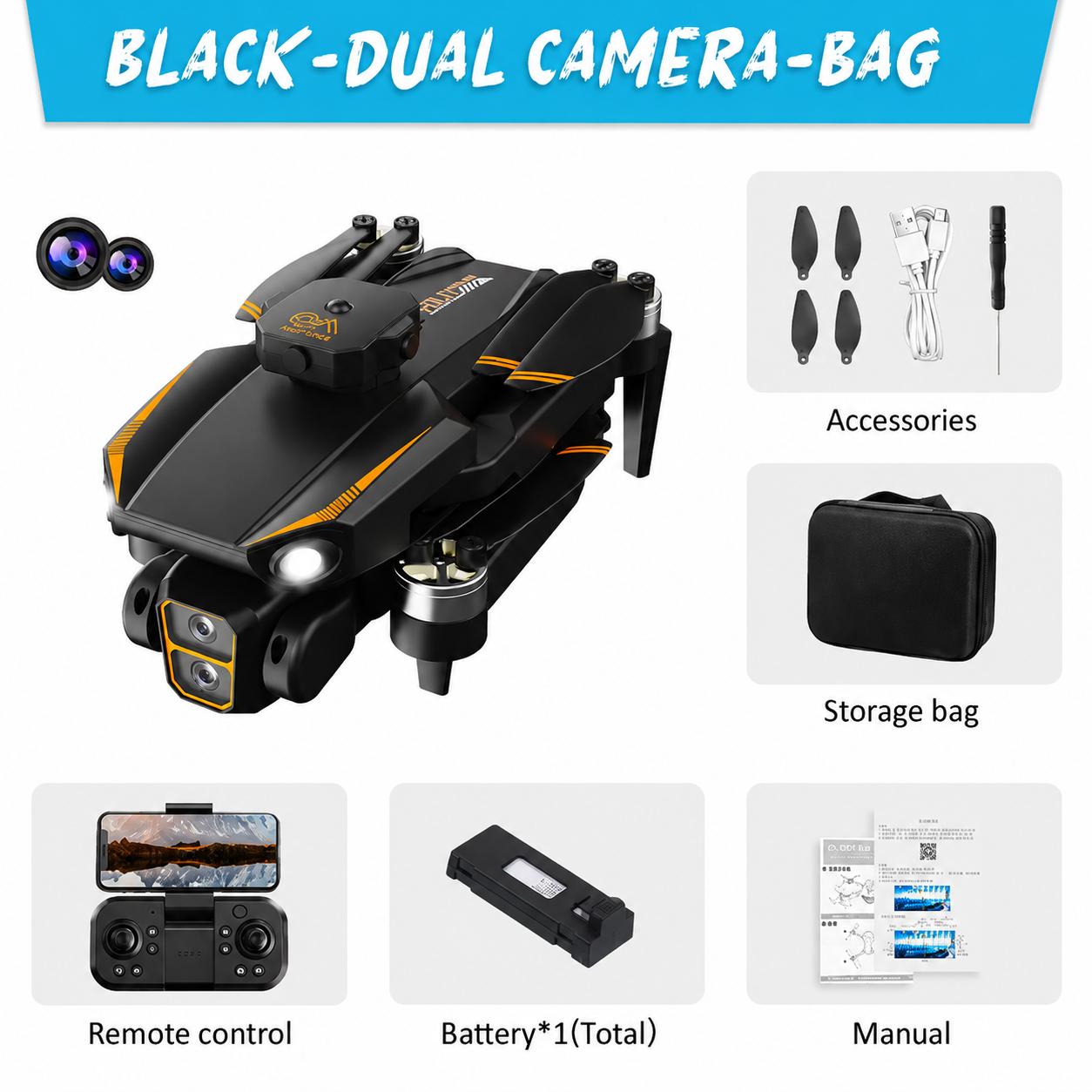 S26 Pro Drone with Dual Camera – Foldable WiFi FPV RC Quadcopter | 360 Laser Obstacle Avoidance| Brushless Motor Drone