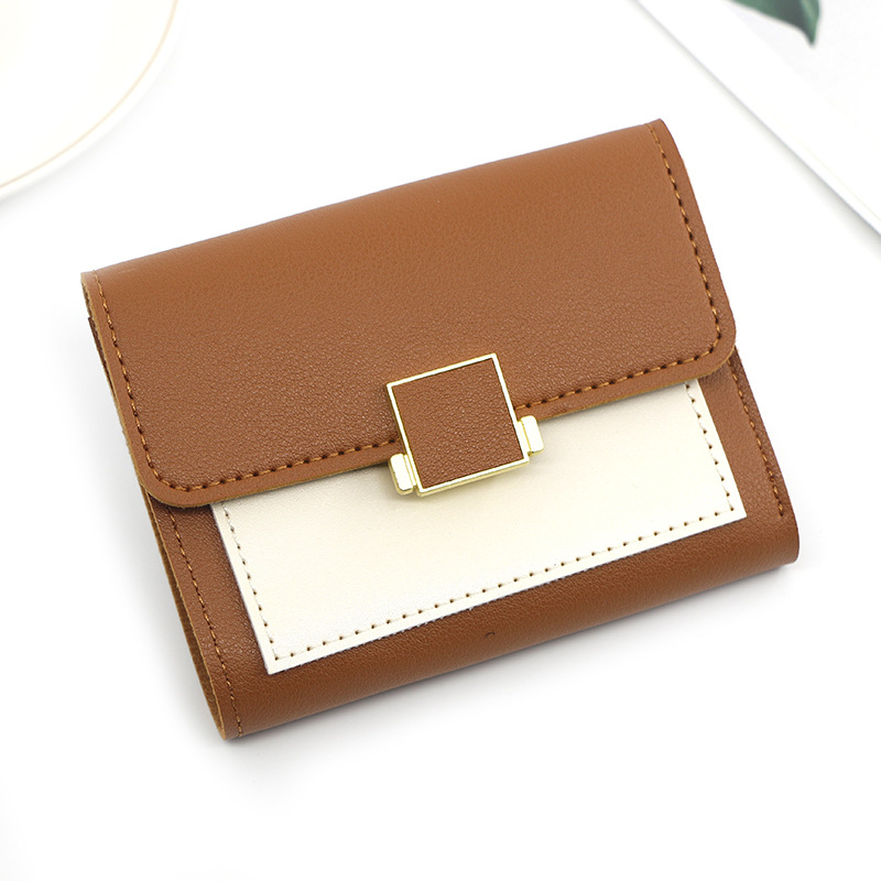Minimalist Trifold Wallet for Women with Cardholder and Snap Closure