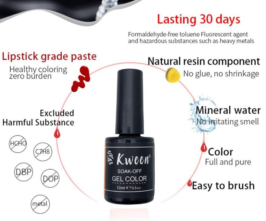 KWEEN Brown Shinny glitter Gel Polish Uv Glitter Gel Nail Color Soak Off For Nail art