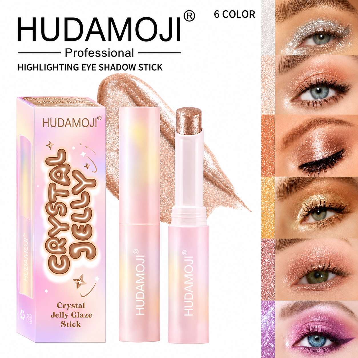 ORGINAL IMPORTED Jelly Eyeshadow Highlight Stick, Glitter Shimmer, High Pigmentation, Long Lasting