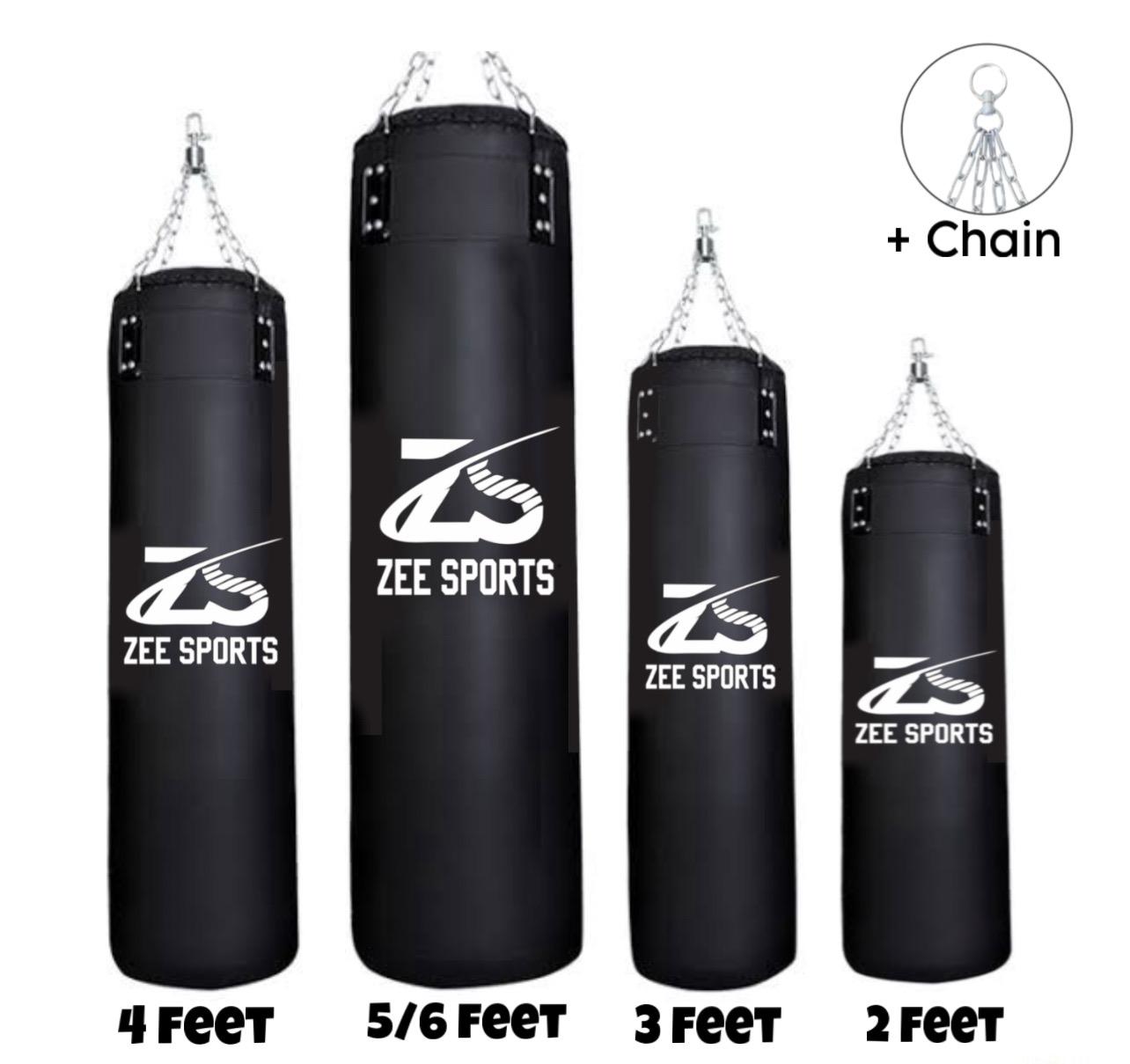 Nexora Quality Boxing Punching Bag (EVERLAST) - in Premium Quality (Unfilled) With Hanging Chain - In Synthetic Leather Material ( Sizes 2 feet to 6 feet )