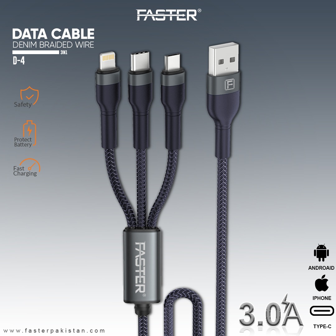3 In 1 Super Fast Charging Cable Silicone Type C Micro And Lightning 120w Usb Cable Zinc Metal Alloy Mobile Phone Data Cable For Mobile