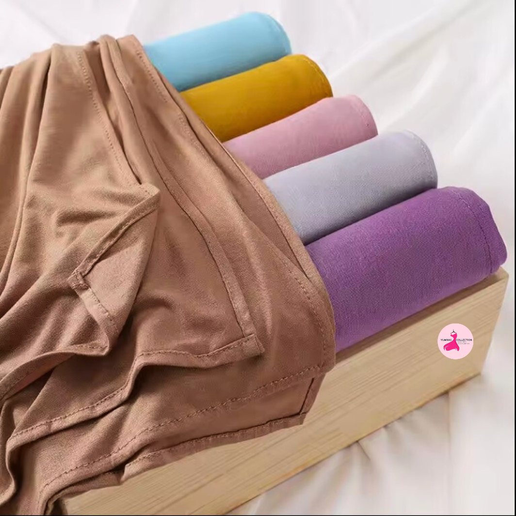6pc Set Premium Chiffon Hijab Scarves Solid Color Islamic Wrap Shawl Plain Lightweight Modest Wear