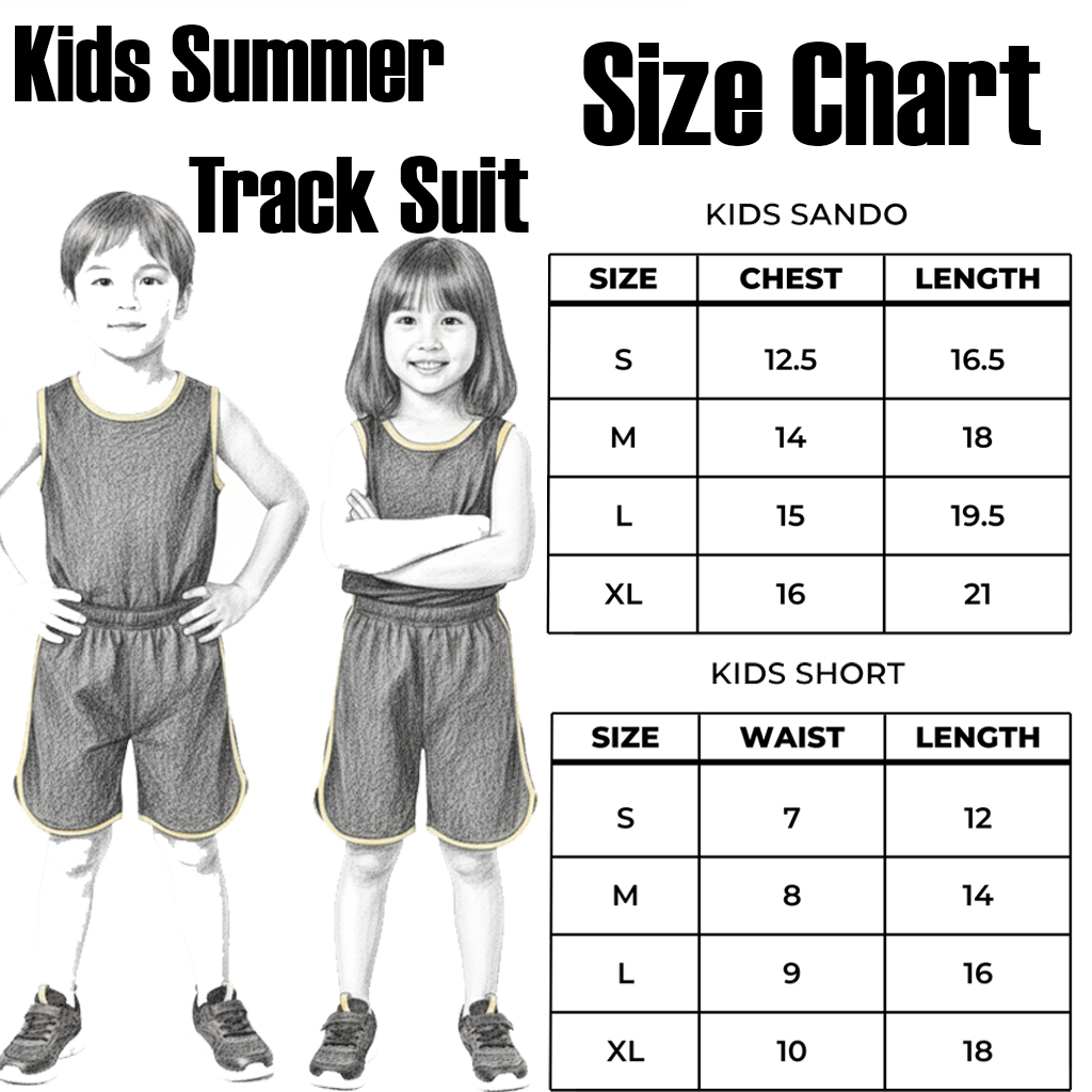 Kids Lightweight Sando Shorts Set 2 Pcs Set