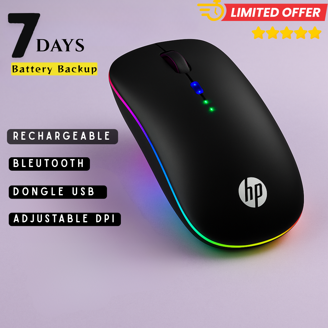 Ultra Slim RGB Bluetooth Wireless Mouse With Dongle And  Mouse Pad Dual Mode Rechargeable Optical