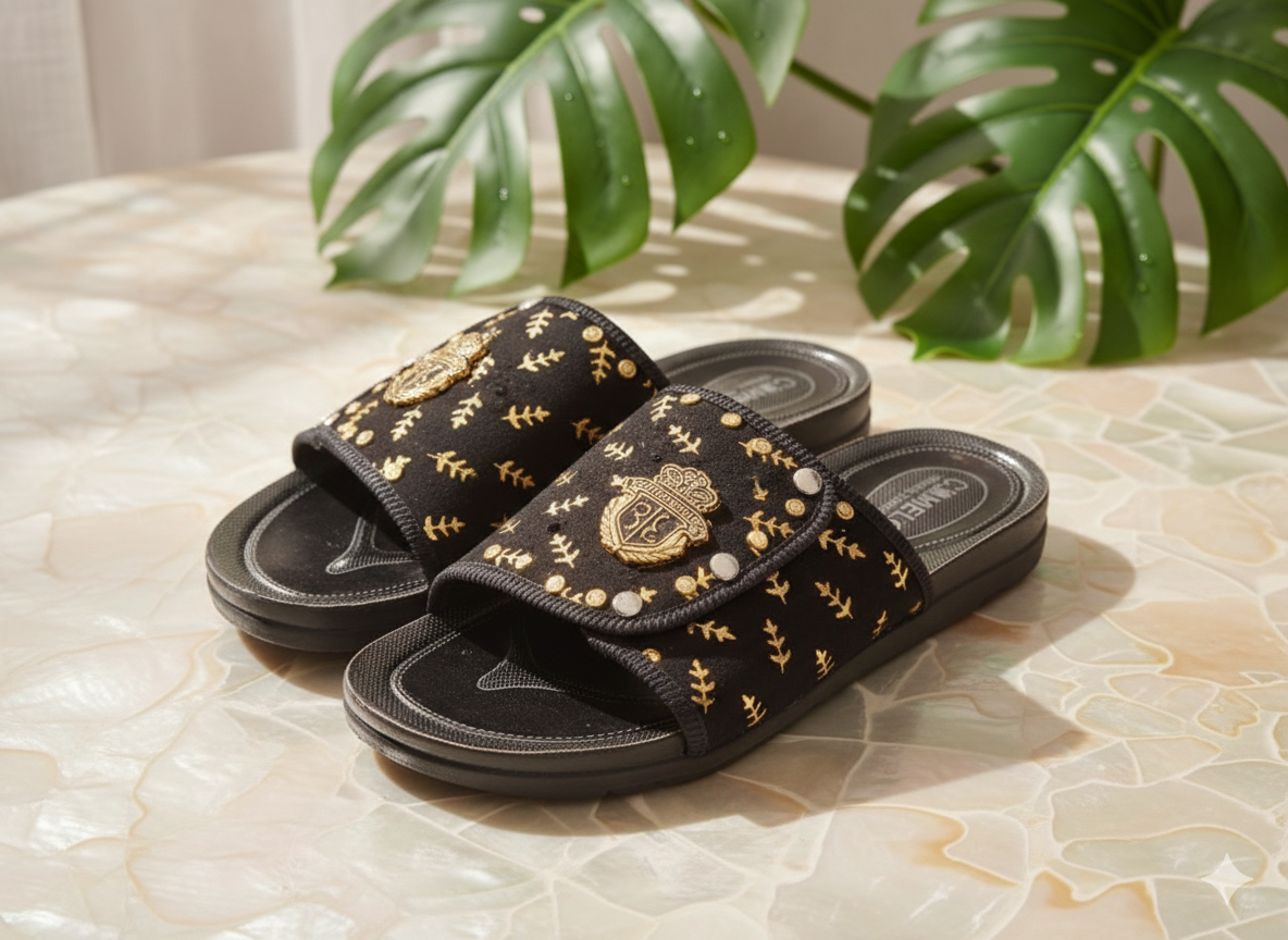 slippers for men-House slippers with PVC sole- Chapal with PVC sole for men