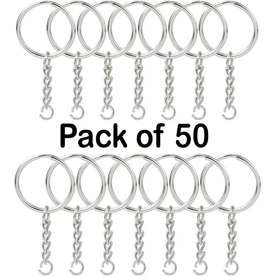 Fine Metal Alloy Key rings Key Chains With Round Split Jump Ring Keyring Keyrings for Keychain Pendants DIY Jewelry Making Accessories