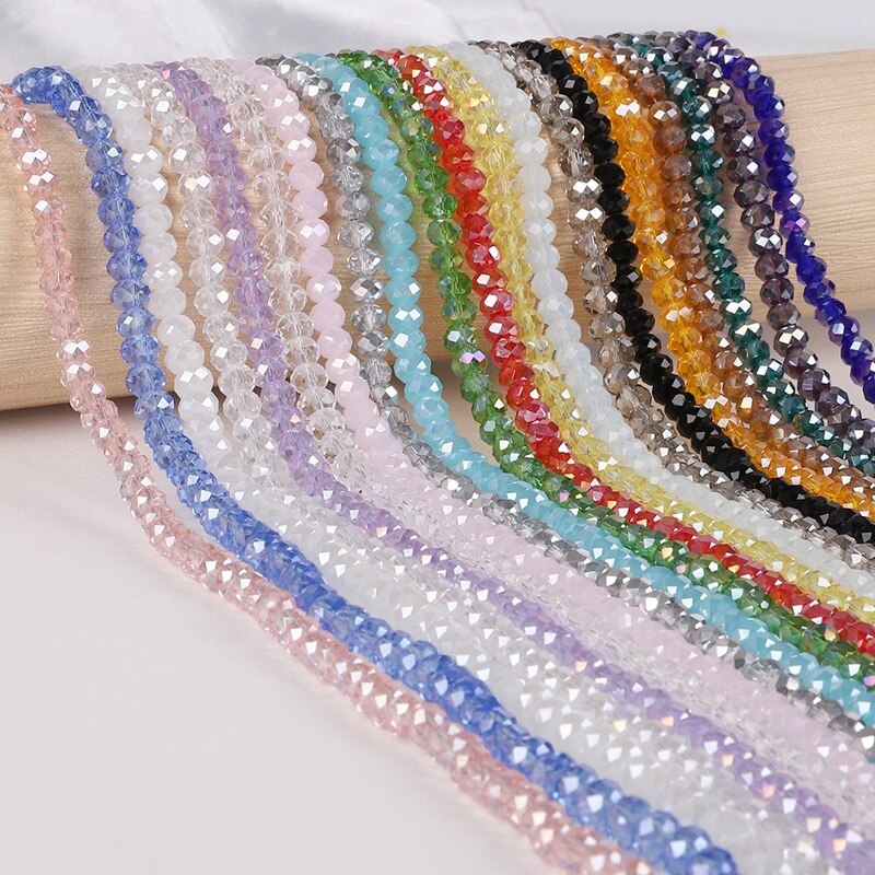 3/4/6/8/10 Crystal Glass Beads Loose Spacer Beads for Jewelry Making