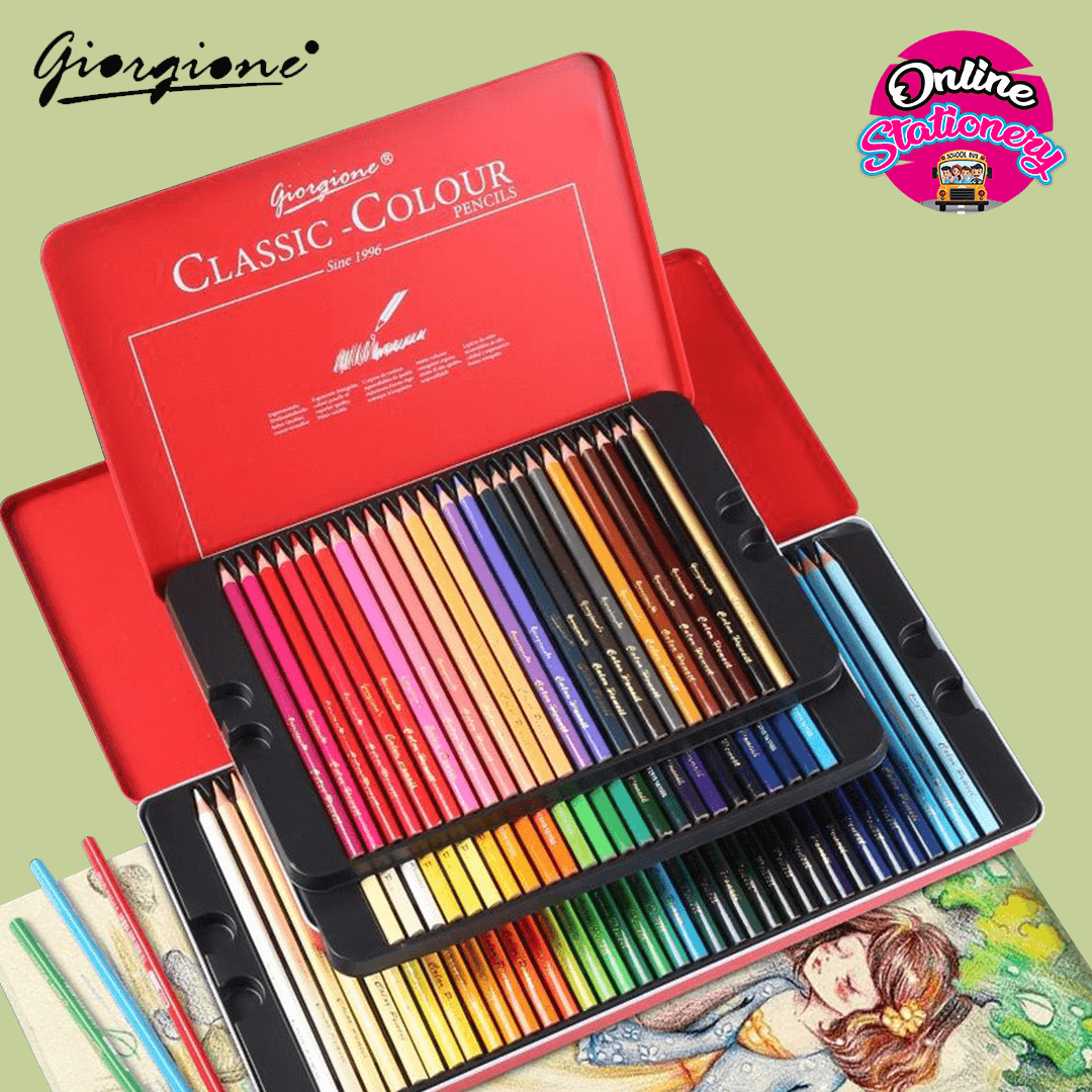 Giorgione Classic Triangular Grip Colour Pencil 12/24/36/48/72 Color+Drawing  Pad