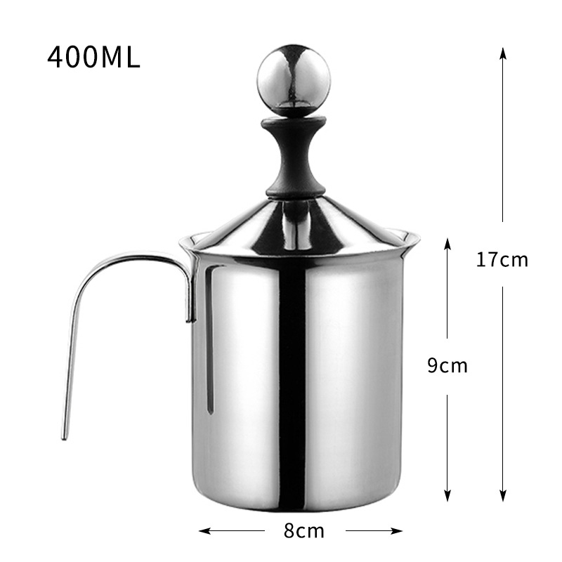 Electric Milk Frother With Double Whisk, Manual Silver 【予約販売】本
