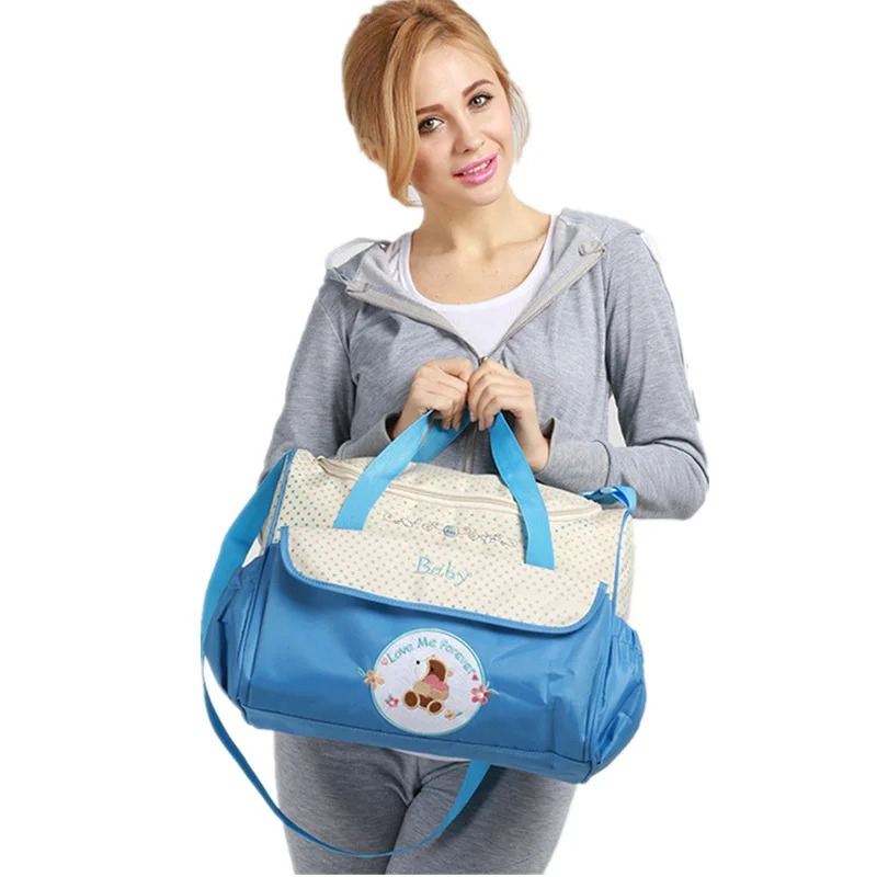 Diaper Bag Set for Mom Baby Travel Handbag Maternity Nappy Bag Insulated Bag 5 Pieces