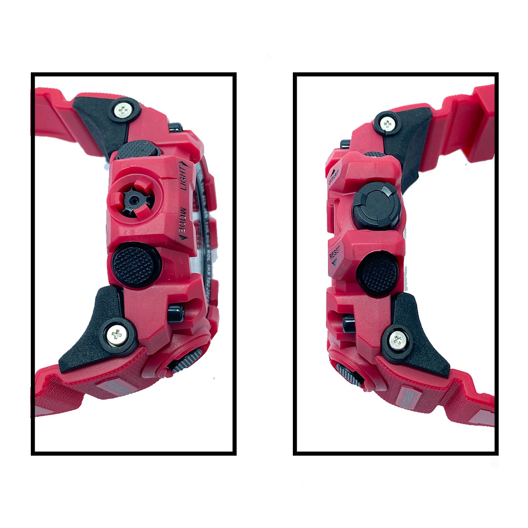 Anti-Magnetic Shock Absorbing Structure Dual Time Multifunctional Display Water Resistant Sports Watch
